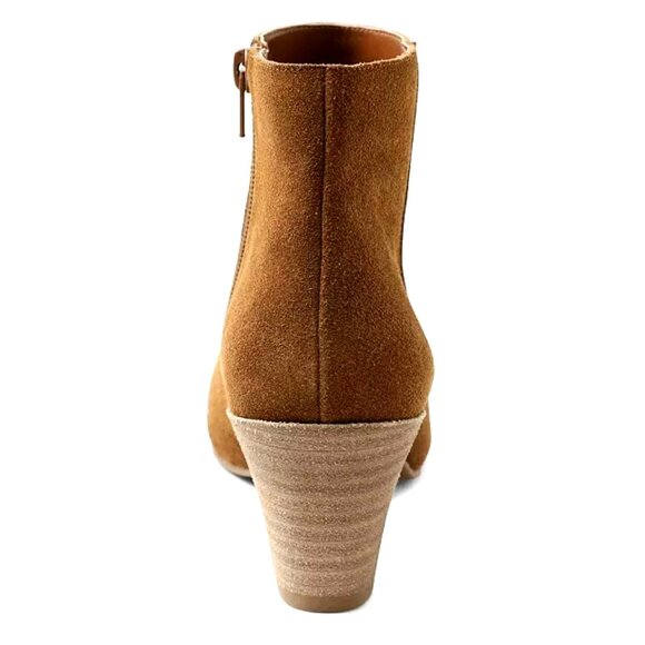 Kensie 10 Boots Real Suede Leather Ankle Bootie Shoes Pointed Toe Classic Brown - Picture 8 of 12